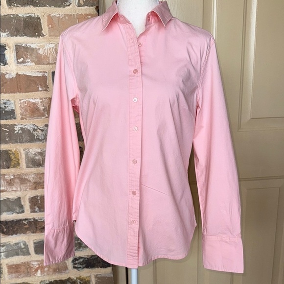 Boston Proper Tops - Boston Proper Pink Cotton Button Down Shirt Classic Fitted Silhouette Cuffed SzM